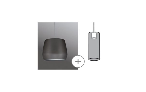 1416341_3 - Mediatech Paulmann URail Metallschirm Pirm max. 1x20W Grau matt Metall