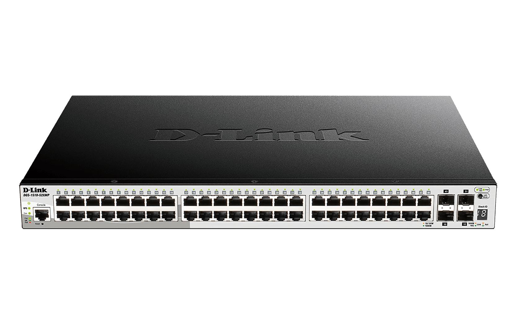 1416406 - Mediatech D-Link DGS-1510-52XMP/E: 16 Port Switch 1Gbps, IGMP, 32xVLAN, QoS, 2x SFP+ kaufen Schweiz | Mediatech.ch