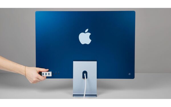 LMP USB-C Tiny Hub, 3x USB-A, Silber Aluminium, für iMac 24 M1 (2021)l