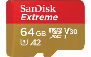 SANDISK microSDXC Card Extreme 64GB Lesen 170MB/s, Schr. 80MB/s, inkl. Adapter