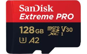SANDISK microSDXC Card Extreme Pro 128GB Lesen 200MB/s, Schr. 90MB/s, inkl. Adapter