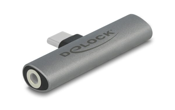 Delock Audio Adapter USB Type-C zu Klinkenbuchse und USB Type-C PD, grau