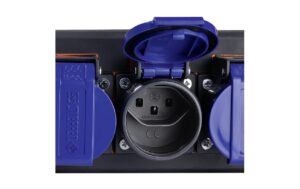 Steffen Steckdosenleiste Professional 6xT23 schwarz-blau, IP55, 3x2.5mm, 5m Kabel