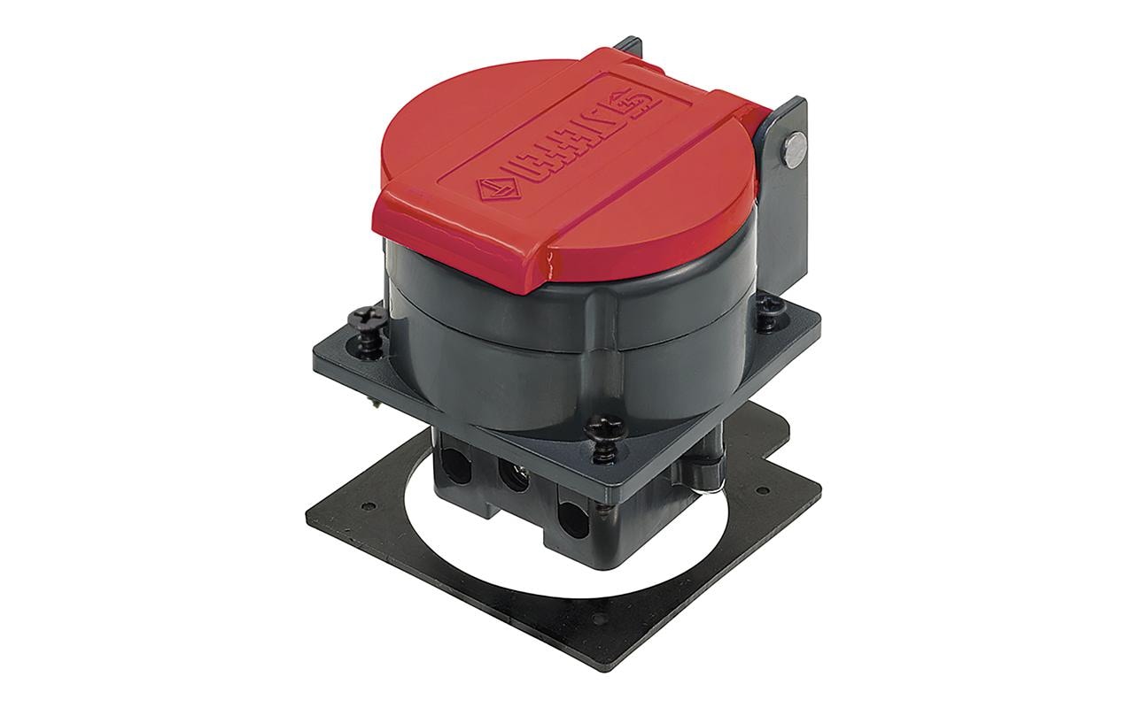 1419920 - Mediatech Steffen Einbausteckdose T25 rot, IP55 kaufen Schweiz | Mediatech.ch