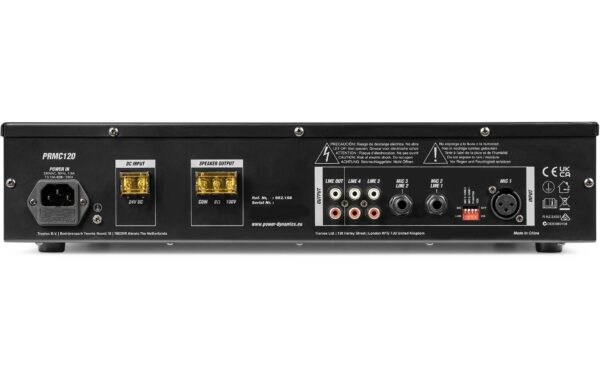 Power Dynamics PRC120 100V Verstärker 120W, CD, USB/MP3
