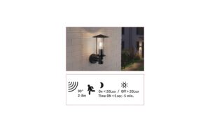 1422215_3 - Mediatech Paulmann Wandleuchte Classic Sensor IP44 E27 Metall/Glas Dark Grey