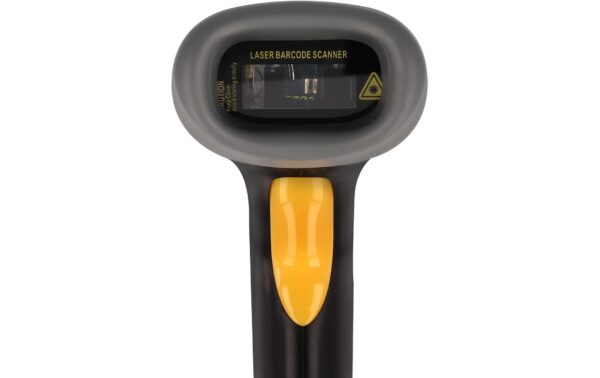 Delock 90584 1D Barcode Scanner schwarz, mit Anschlusskabel und Halterung