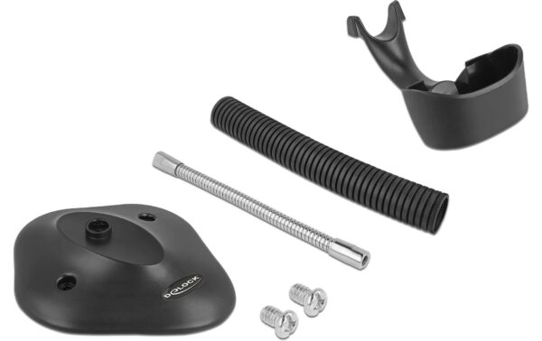 Delock 90584 1D Barcode Scanner schwarz, mit Anschlusskabel und Halterung