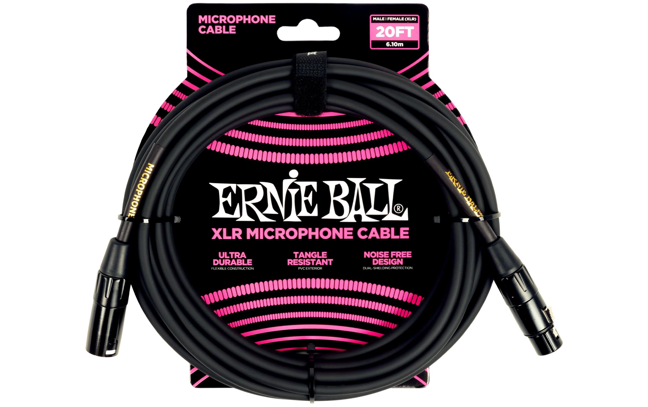 Ernie Ball 6388 Mikrofonkabel XLR/XLR, schwarz, 6.09 m