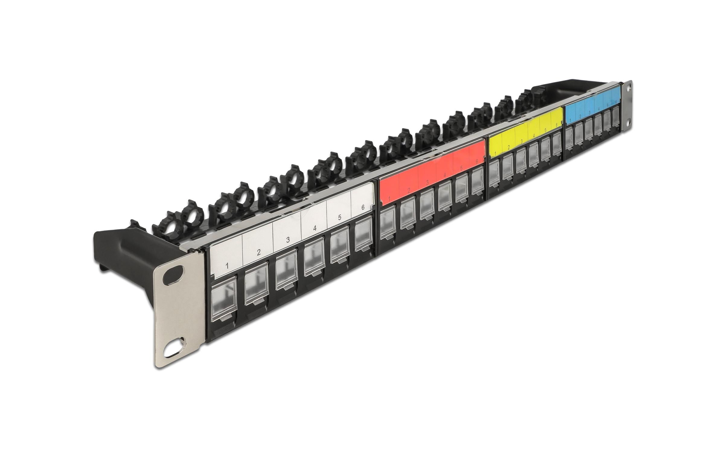Delock 19 Keystone Patchpanel 24 Port 1 HE Staub/Kabel/Beschriftungsfeld, schwarz kaufen Schweiz | Mediatech.ch