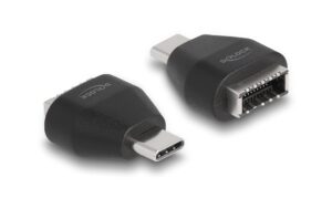 Delock Adapter USB-C zu USB3.2 Key A Stecker zu Buchse, schwarz, bis zu 10 Gbps