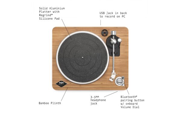 1435221_5 - Mediatech House Of Marley Stir It Up Wifi Turntable F:Schwarz-Braun