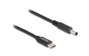 Delock Ladekabel USB-C-4.5x3.0mm zu Dell Stecker, 1.5m, schwarz, 20 V
