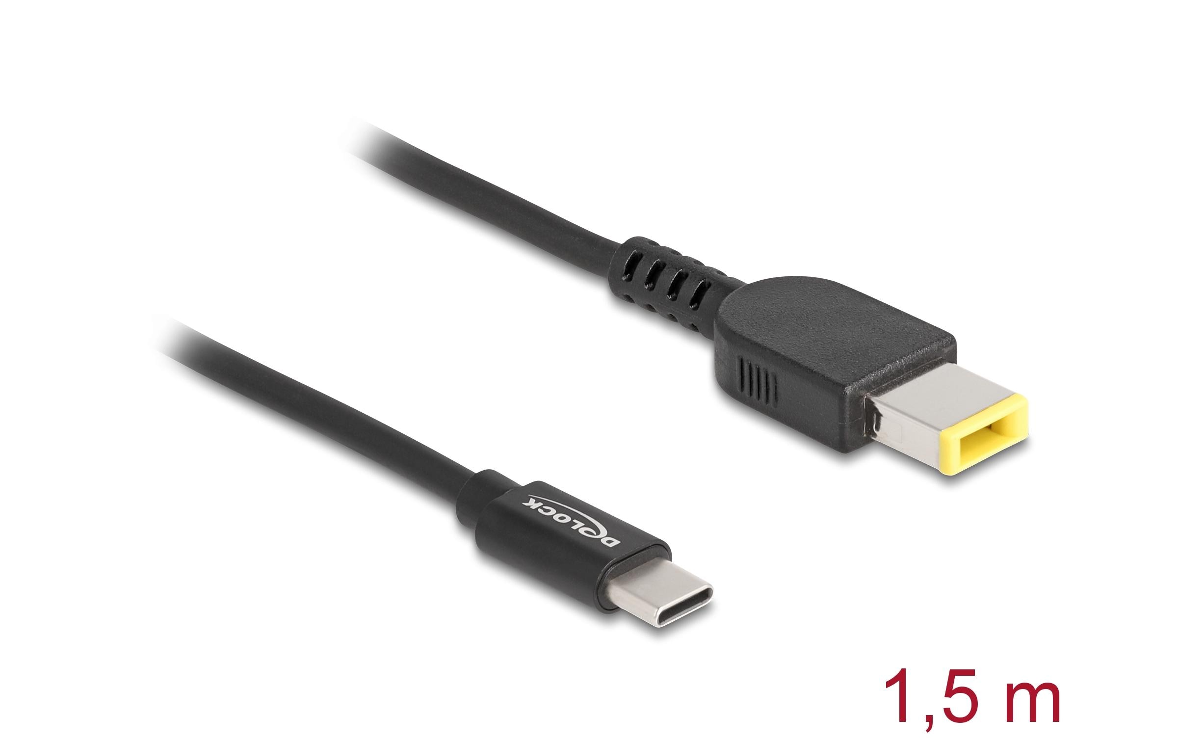 1435574_1 - Mediatech Delock Ladekabel USB-C-11.0x4.5mm zu Lenovo Stecker, 1.5m, schwarz, 20 V