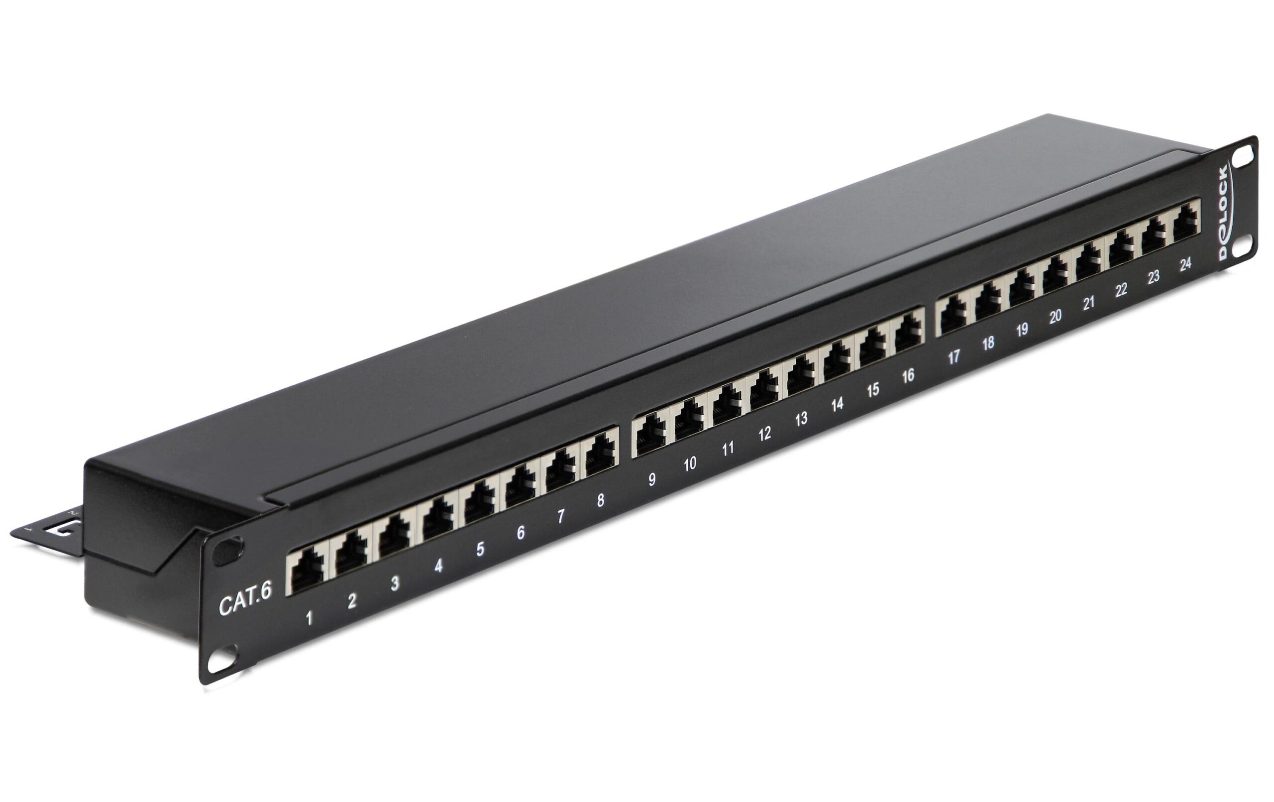 1435673 - Mediatech Delock 19 Patchpanel 24 Port Cat.6, schwarz kaufen Schweiz | Mediatech.ch