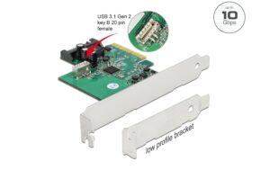 1438192_3 - Mediatech Delock PCI Express Karte 1x intern USB 3.2 Gen 2 Key B 20 Pin Buchse