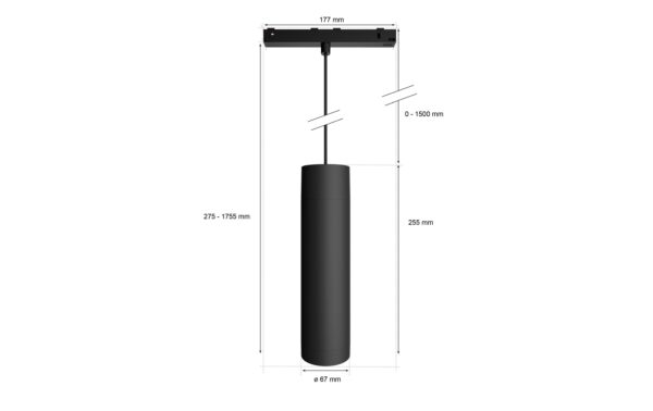 1449483_3 - Mediatech Philips Hue Perifo Pendel Erweiterung schwarz, 1x Pendel, 1x Adapter