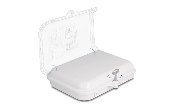 Delock LWL Verteilbox IP65 8Port weiss Innen/-Aussenbereich, wasserfest