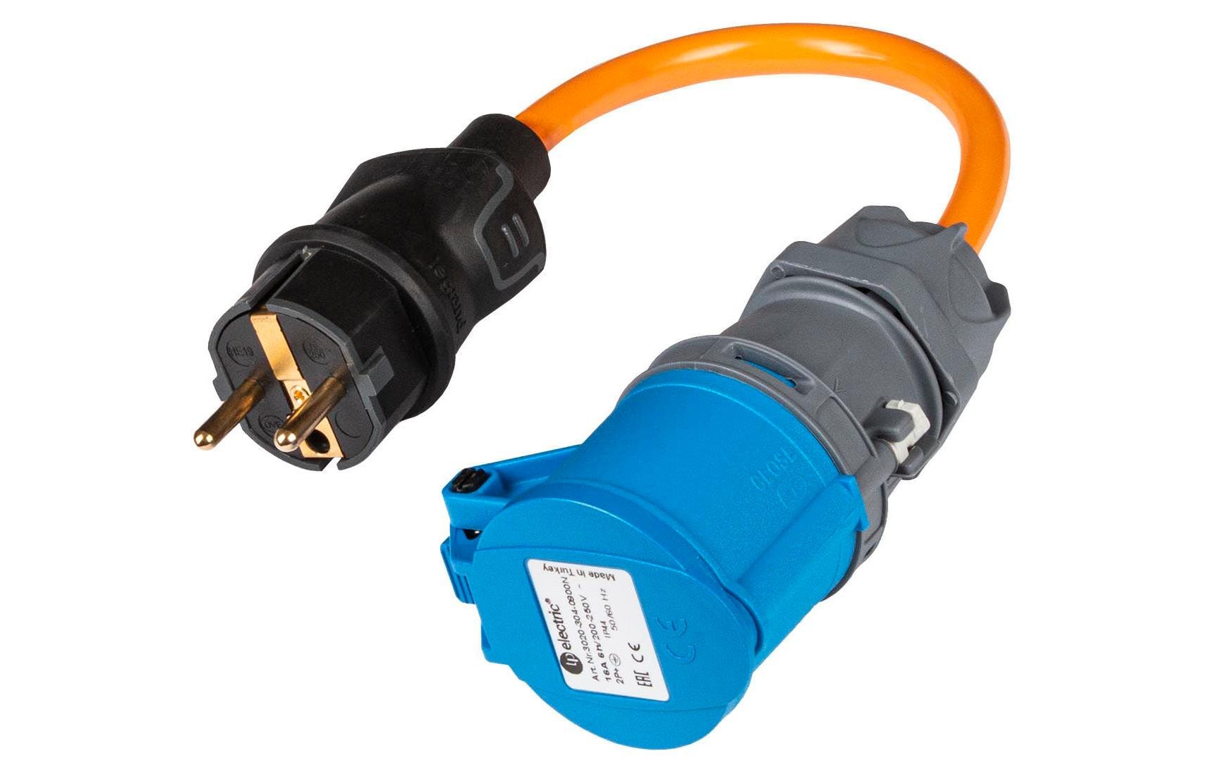 1453019 - Mediatech Normrahmen Adapter Schuko - CEE16-3 Mobiler Lader an Schuko Dose kaufen Schweiz | Mediatech.ch