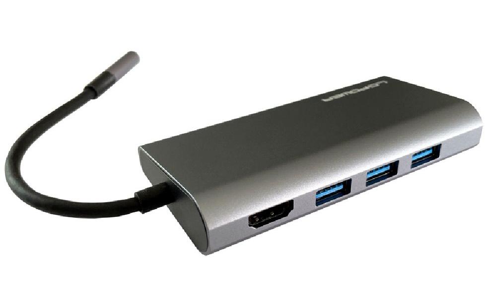 1453333 - Mediatech LC-Power LC Power LC-HUB-C-multi-5, USB3/HDMI/PD/SD silber, Type-C PD, je 1x USB3/HDMI/DP/SD kaufen | Mediatech.ch