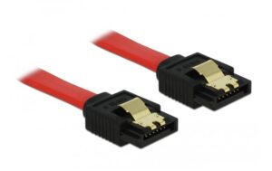 Delock SATA-3 Kabel: 20 cm, Metall Clip, rot 6 Gbps, kompatibel mit Sata2 und 1
