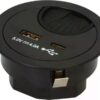 1454114 - Mediatech Max Hauri Kabeldurchführung USB-A+C rund, 60mm / 80mm Durchführung, schwarz