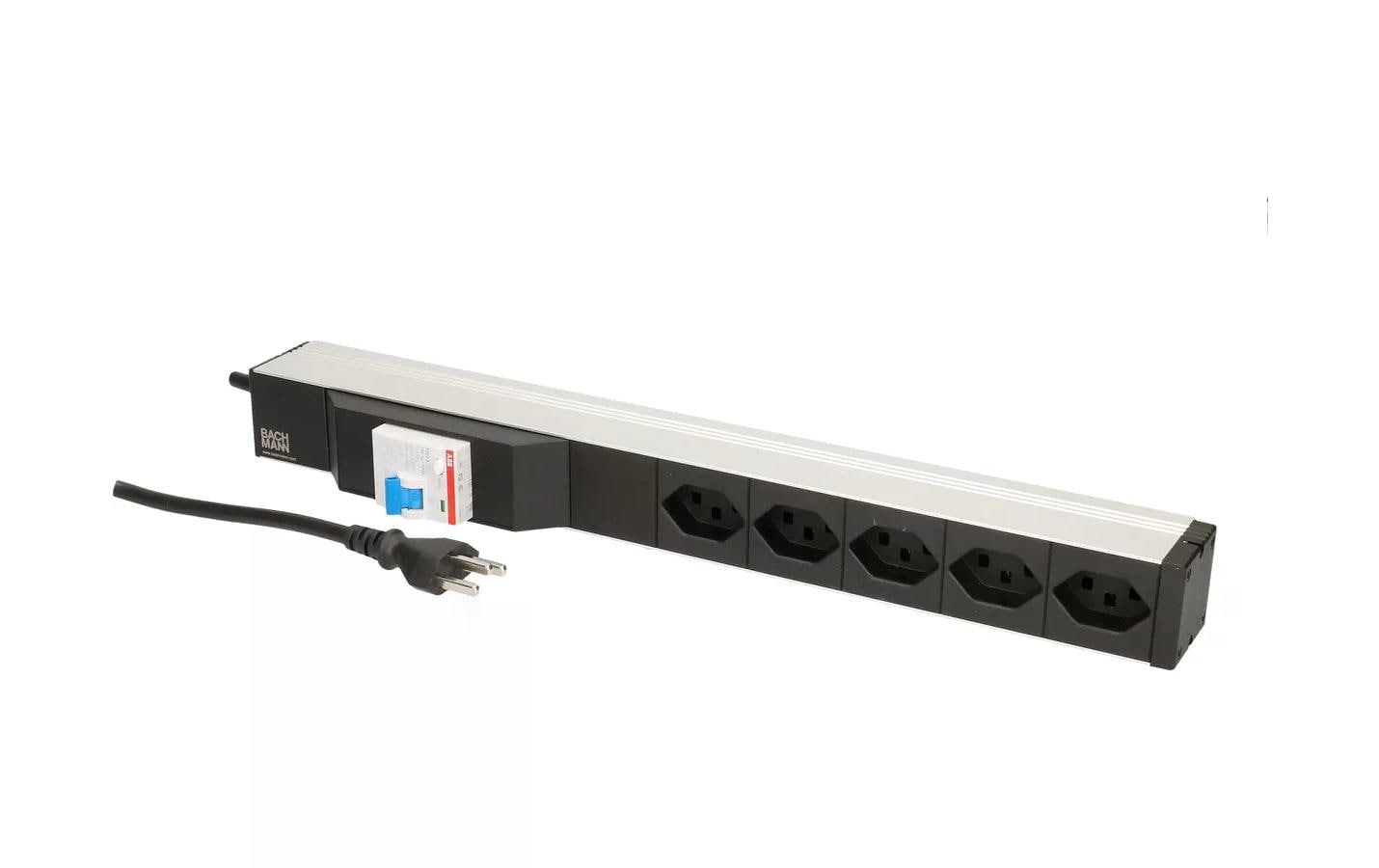 1454144 - Mediatech Bachmann PDU 19 5xT23, 1HE FI Schalter schwarz kaufen Schweiz | Mediatech.ch