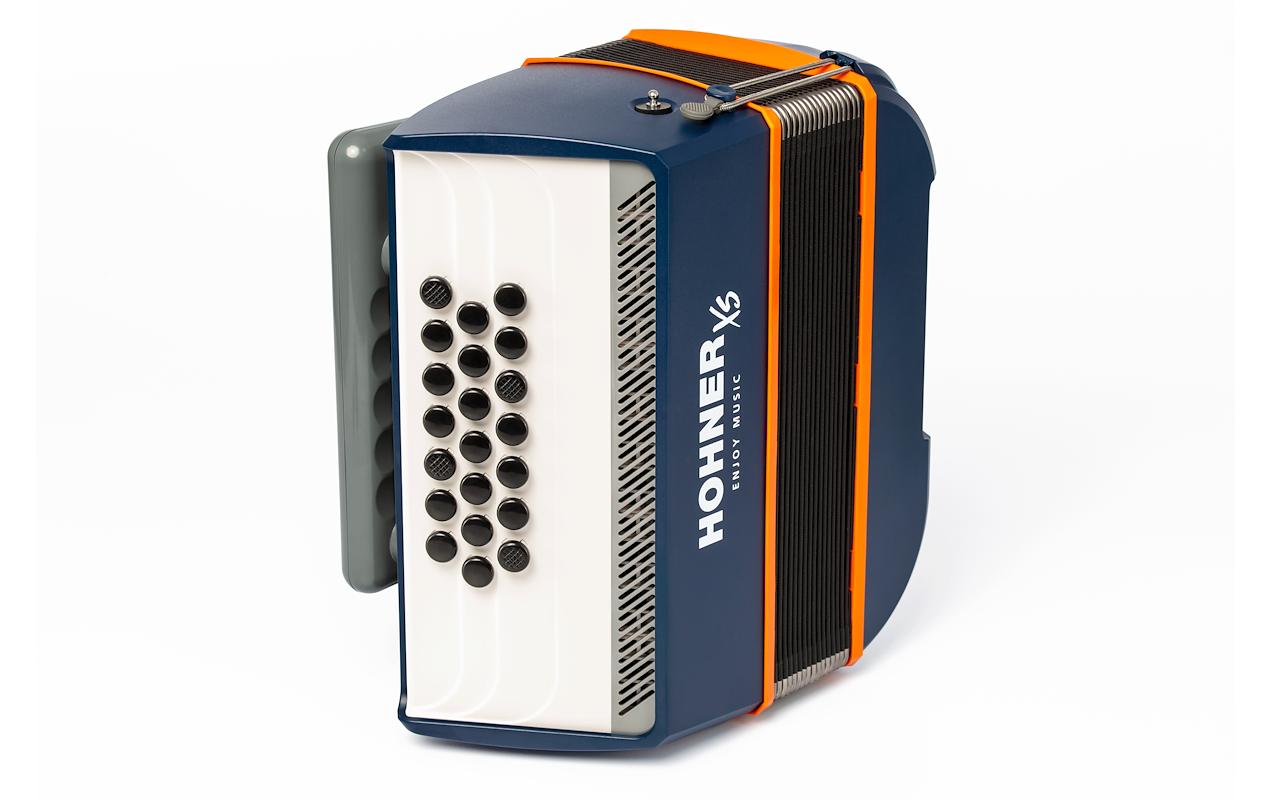 1460932_1 - Mediatech Hohner XS Akkordeon Button BO Knopfakkordeon, Blau/Orange