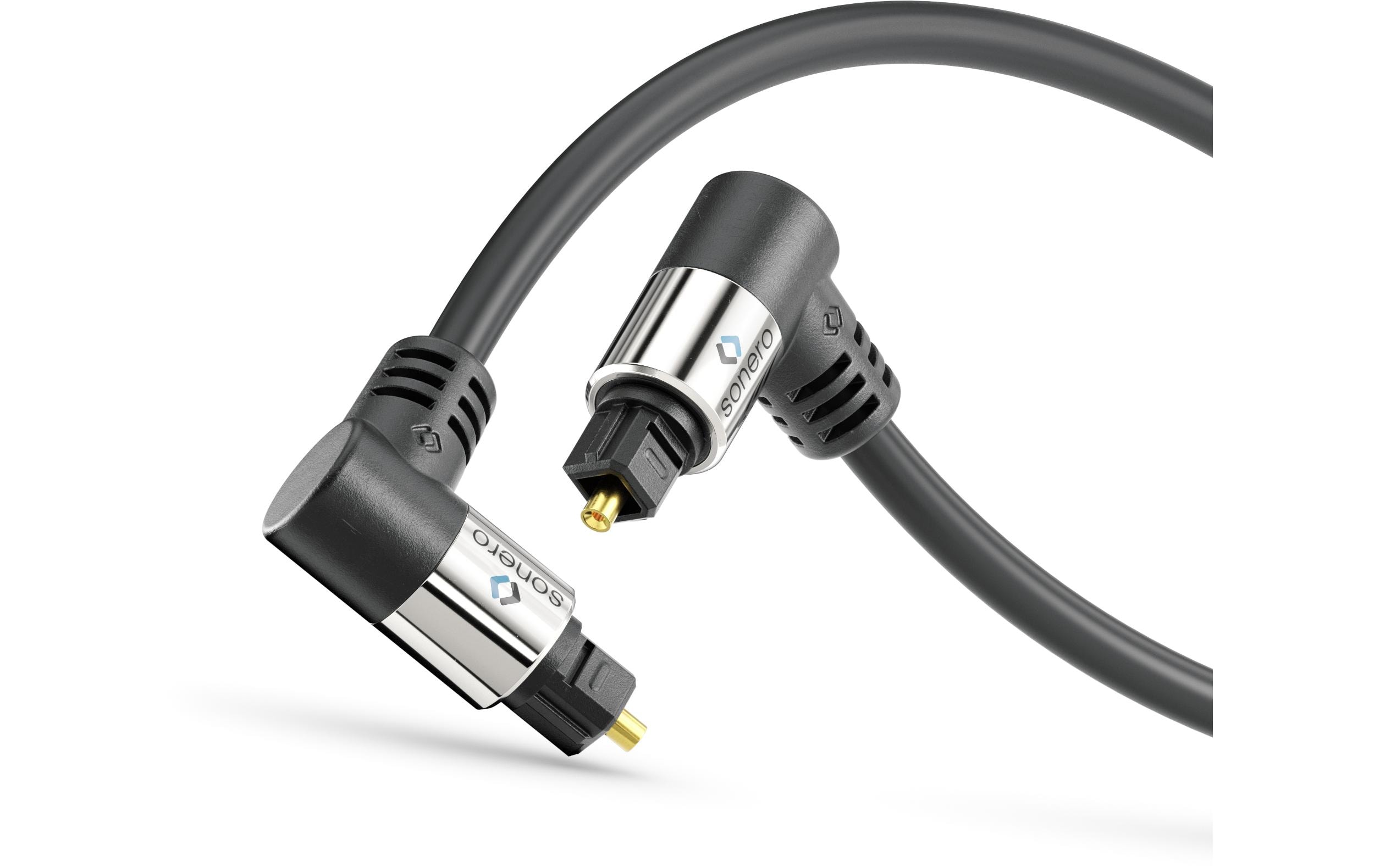 1464630_1 - Mediatech Sonero Optisches Toslink Audio Kabel 1.50m, 90° Stecker <-> 90° Stecker, 6mm DM