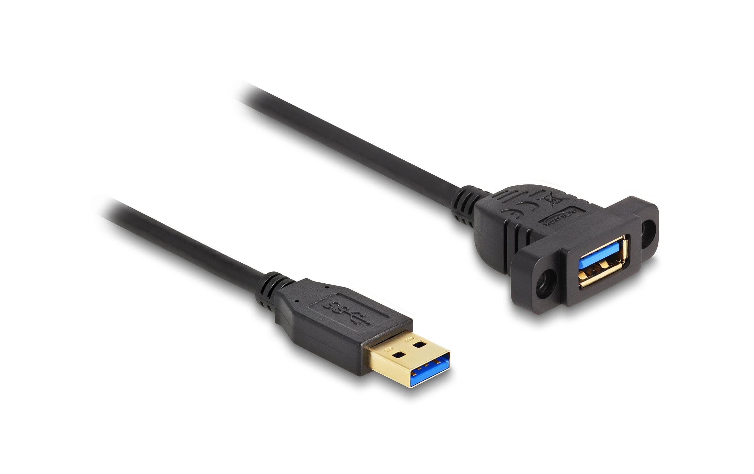 1466306 - Mediatech Delock USB3.2 Gen 1 Kabel Typ-A 1m Stecker zu Buchse, zum Einbau, schwarz kaufen Schweiz | Mediatech.ch