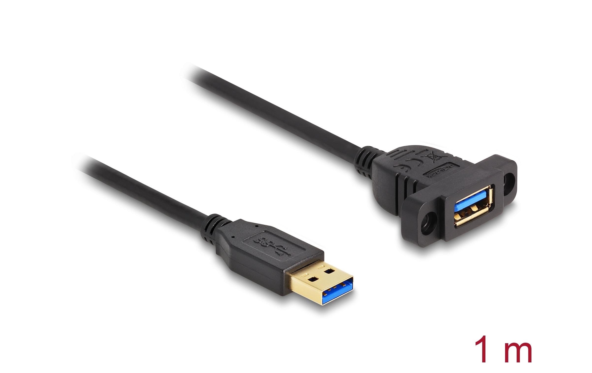 1466306_1 - Mediatech Delock USB3.2 Gen 1 Kabel Typ-A 1m Stecker zu Buchse, zum Einbau, schwarz