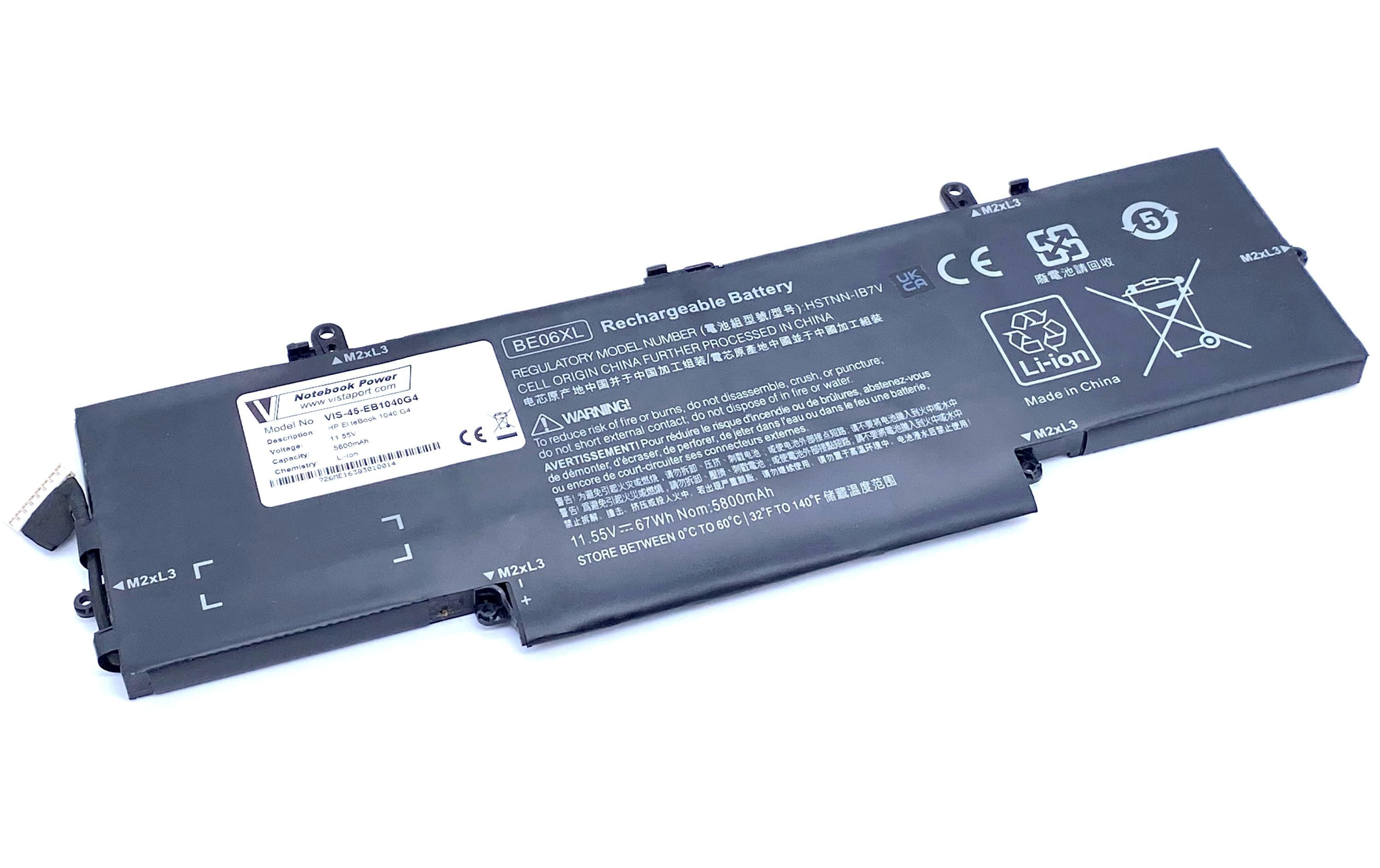 Vistaport Batteries für HP Elitebook 1040 G4, 11.55V, 5800mAh