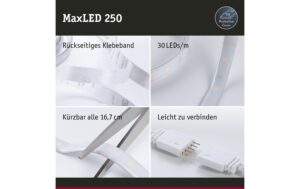 1473914_3 - Mediatech Paulmann MaxLED 250 Basisset 3m Zigbee RGBW Protect Cover IP44 15W 230/24V Silber