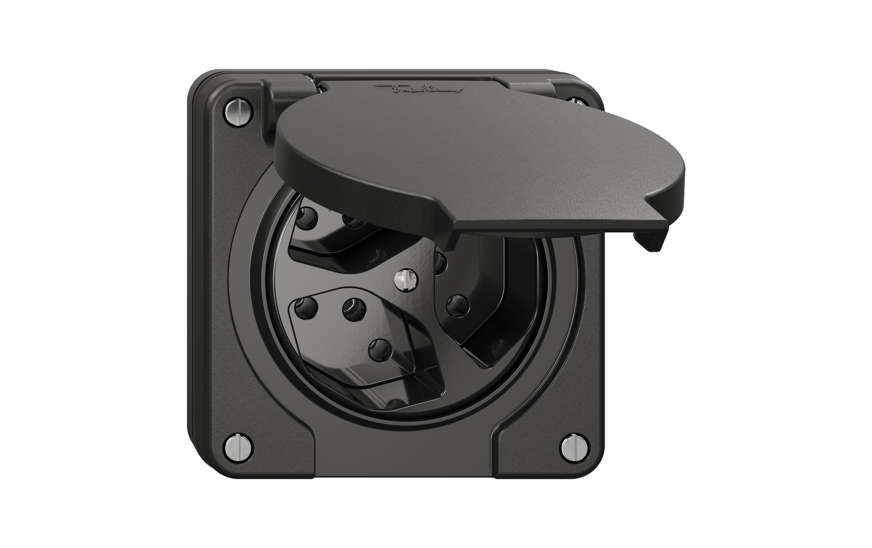 1477461 - Mediatech Feller NEVO Steckdose 3xT13 IP21 schwarz kaufen Schweiz | Mediatech.ch