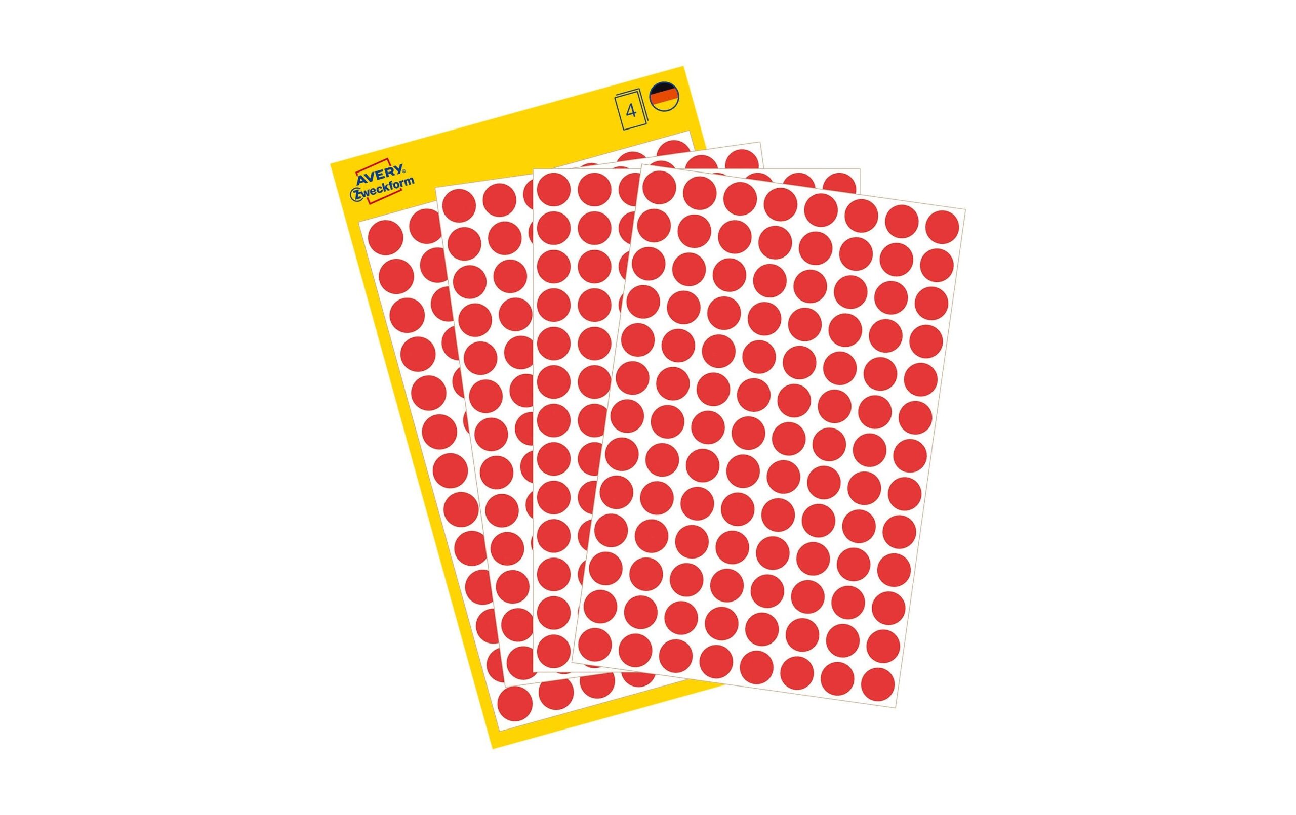 1483575 - Mediatech Avery Zweckform wiederablösb. Punkte, rot Inhalt: 416 Etik. / 4 Blatt, 8mm kaufen Schweiz | Mediatech.ch