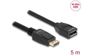 1484532_1 - Mediatech Delock DisplayPort 1.2 Verlängerungskabel 4K 60Hz, 5m, schwarz