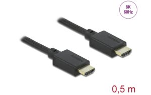 Delock High Speed HDMI Kabel 8K 60Hz 0.5m, schwarz