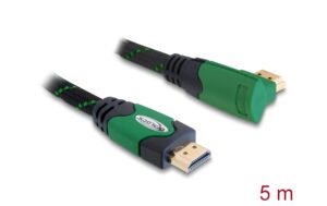 1486087_1 - Mediatech Delock HDMI-A zu HDMI-A Stecker/Stecker mit Ethernet, gewinkelt rechts, 5m, grün