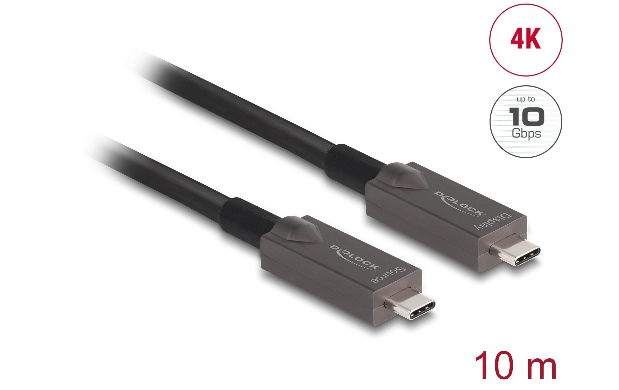 1488740_1 - Mediatech Delock Aktives Optisches Kabel USB-C Video+Daten+PD, 10m, schwarz