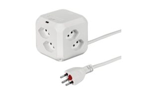 Steffen CUBE mit 1x USB-C weiss 8x T13, 1.5m Zuleitung, mit Klebeband