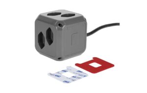 Steffen CUBE mit 1x USB-C anthrazit 8x T13, 1.5m Zuleitung, mit Klebeband