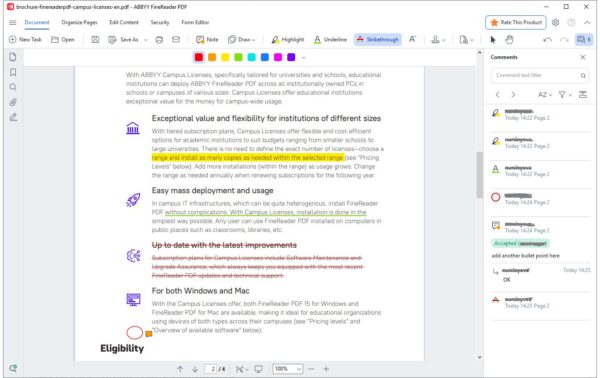 1493343_3 - Mediatech ABBYY FineReader PDF Corporate EDU/GOV/NPO Concurrent, 5-25 Lizenzen, Sub, 3yr, ML