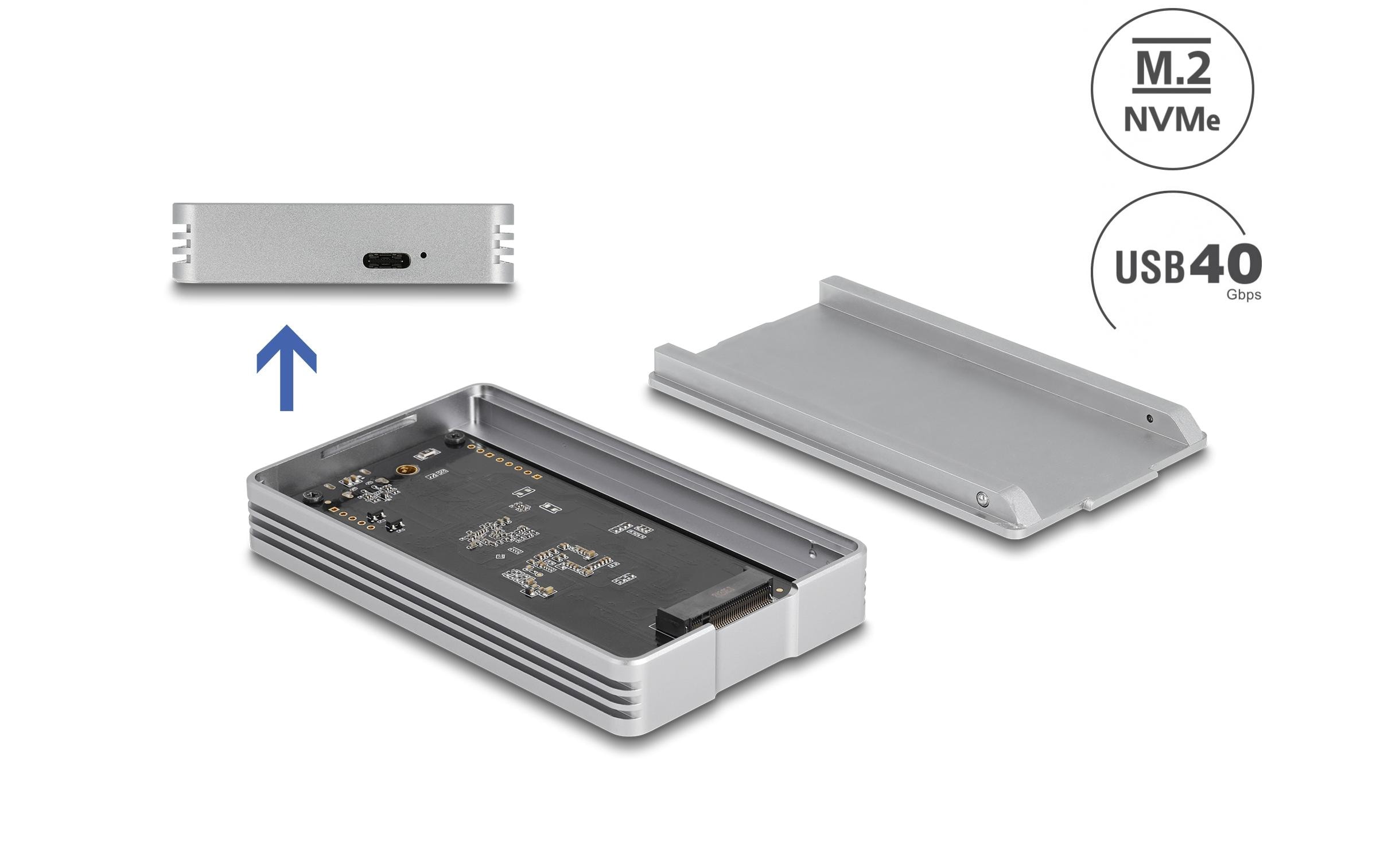 1494035_1 - Mediatech Delock USB4 40 Gbps Gehäuse für 1xM.2 NVMe SSD - werkzeugfrei