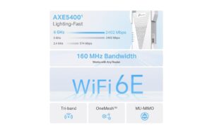 TP-Link RE815XE: WiFi-6E-Repeater 574+2402MBps, 1xGE LAN