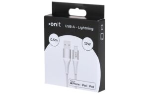 onit USB-Kabel A-lightning weiss 0.5m USB 2.0 / 12W / MFI