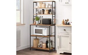 Vasagle Lagerregal mit 6 Haken 80 x 40 x 167 cm, Mteall, Holz