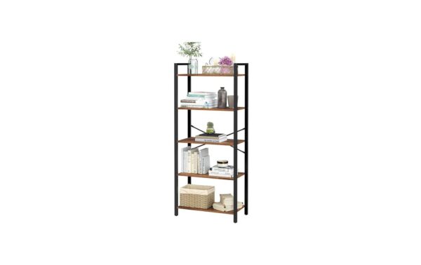 1508809_2 - Mediatech Vasagle Regal Vintagebraun-Schwarz,5 Ebenen 66x30x153 cm (LxBxH), Traglast p.Ebene 10kg