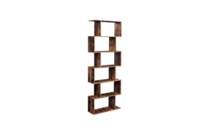 Vasagle Regal Zick-Zack, Holzoptik 70x24x190.5cm (LxBxH), Traglast p.Ebene 10kg