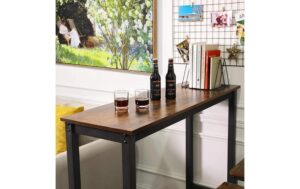 Vasagle Bartisch schmal, Metallgestell Spanplatte,120x40x100cm (LxBxH),Tragl.100kg