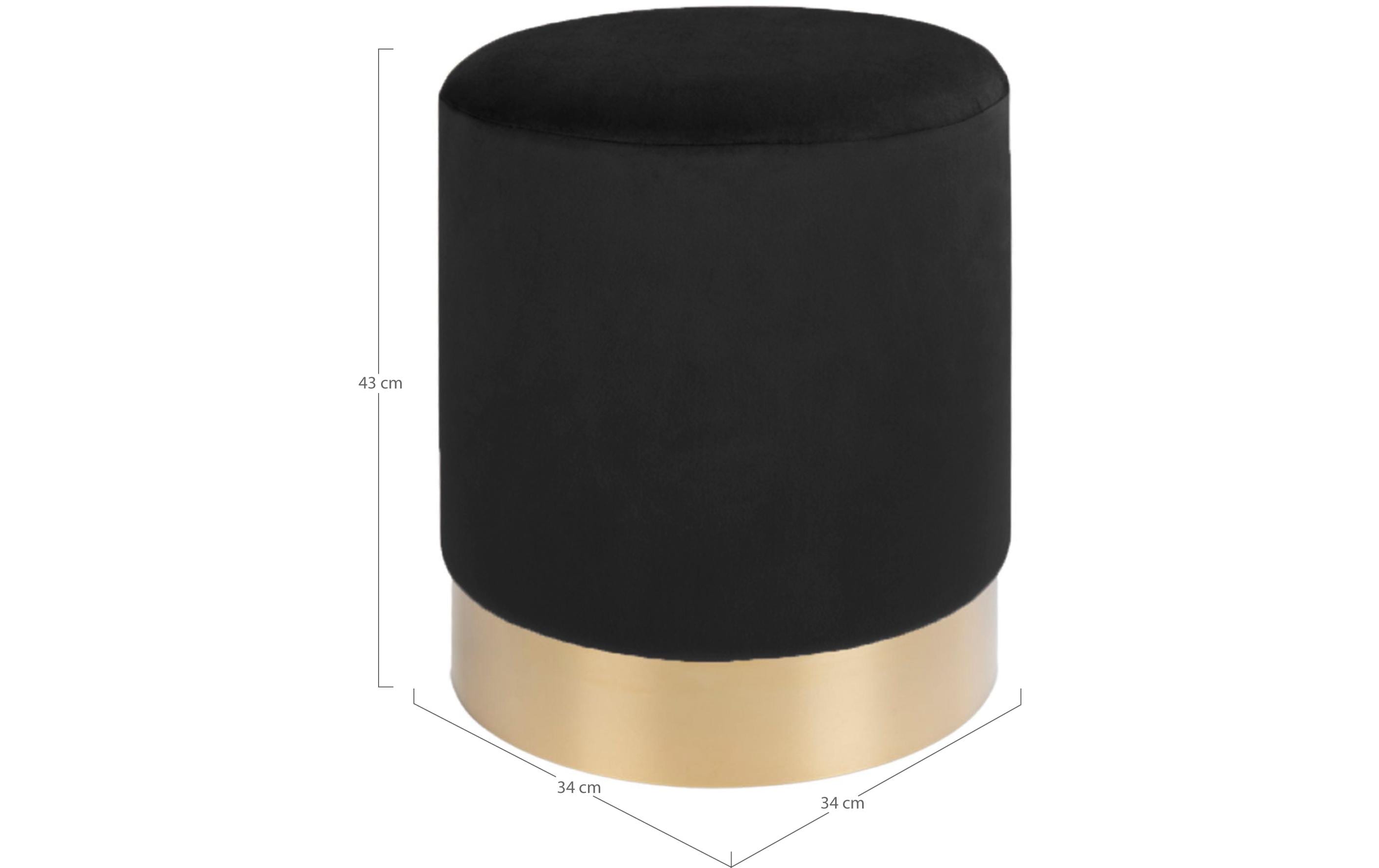1509499_1 - Mediatech House Nordic Hocker Gamby, Schwarz Brass, L:34, W:34, H:43cm